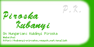 piroska kubanyi business card