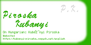 piroska kubanyi business card